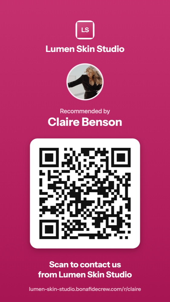 Claire's QR picture for Lumen Skin Studio